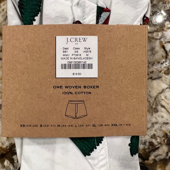 NWT J. Crew Men's White W/Christmas Tree Print Woven Boxers - SIZE XL - Picture 6 of 7